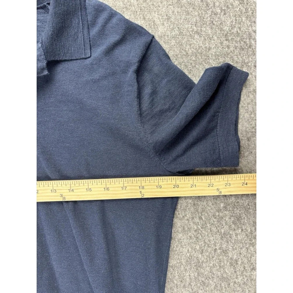 Banana Republic Polo Shirt Men’s XL Navy 100% Organic Cotton Short Sleeve Knit